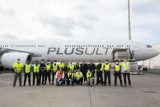 Aterriza en Gando el primer vuelo comercial directo entre China y Canarias de la historia con material sanitario (Foto TA)